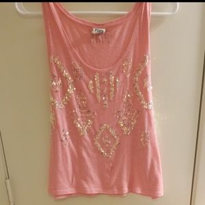 Pink VS Top with Glitter Sequins